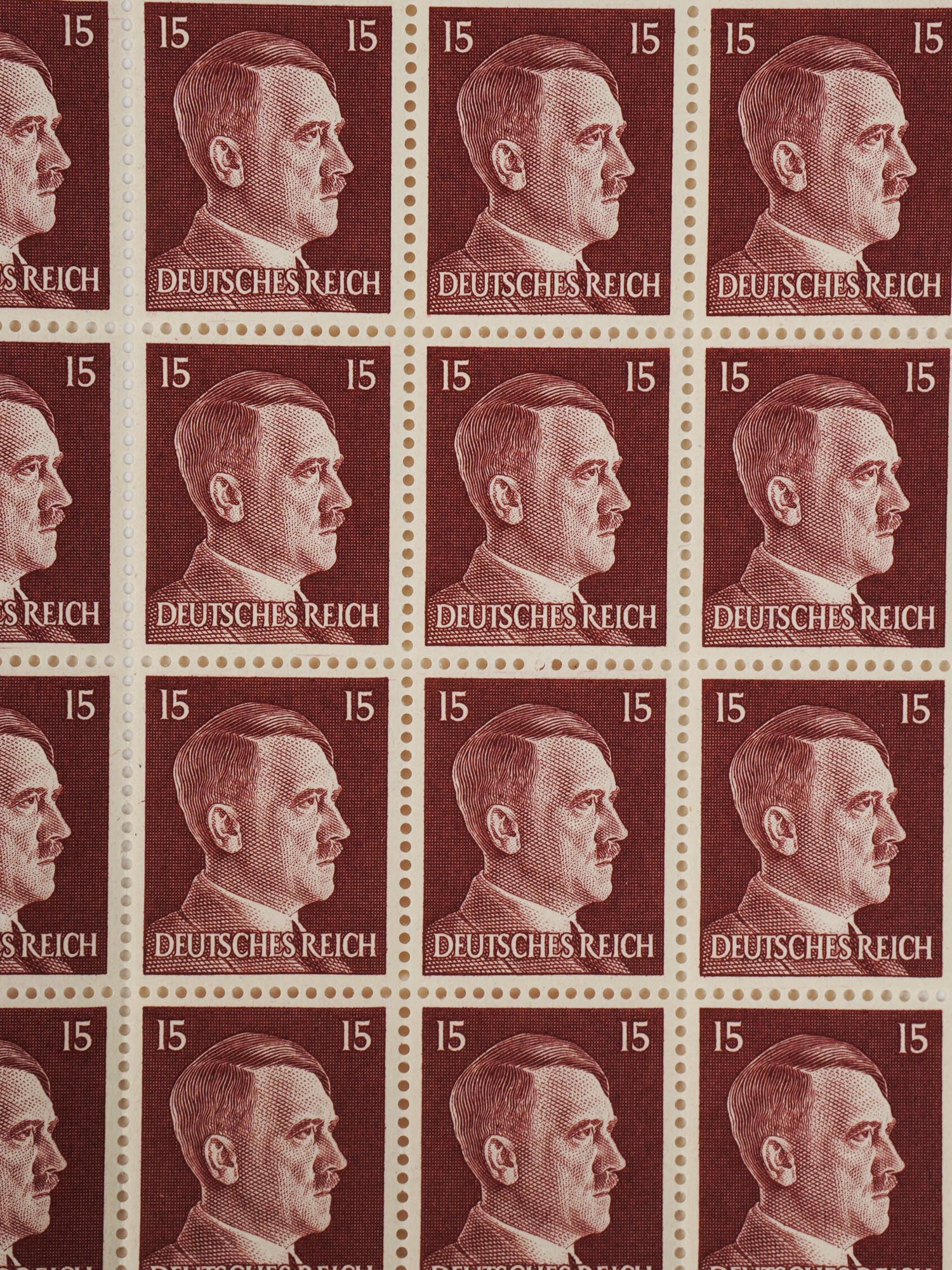 NAZI GERMAN FULL STAMP SHEET WITH ADOLF HITLER PIC-1